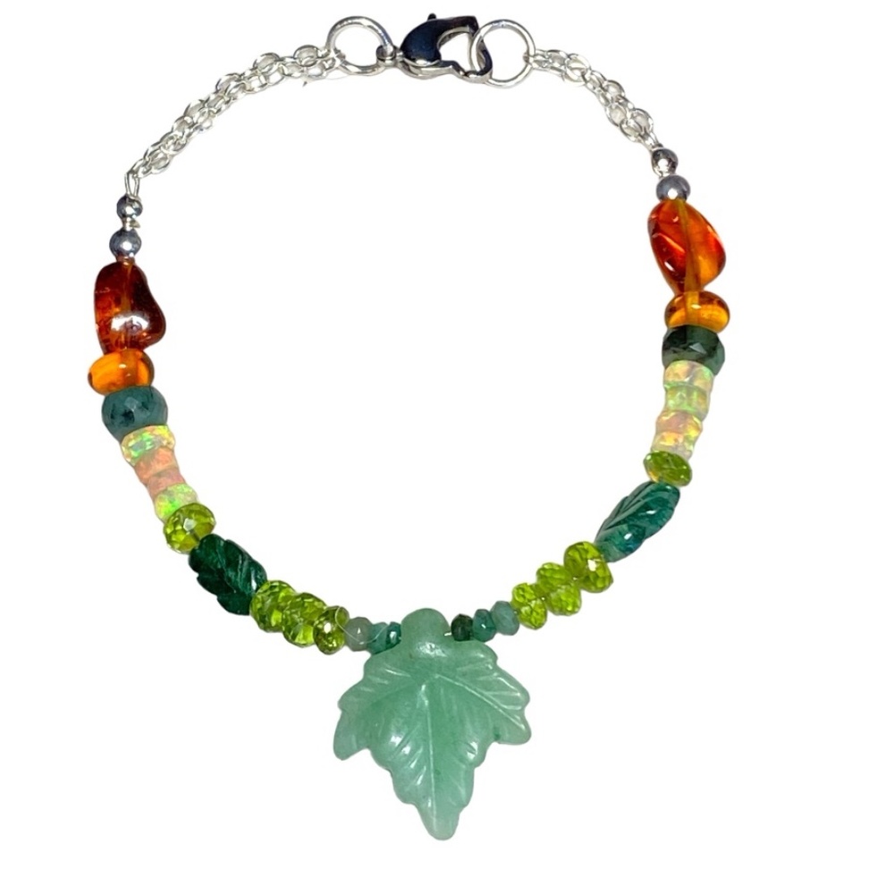 Gemstone leaf Bracelet